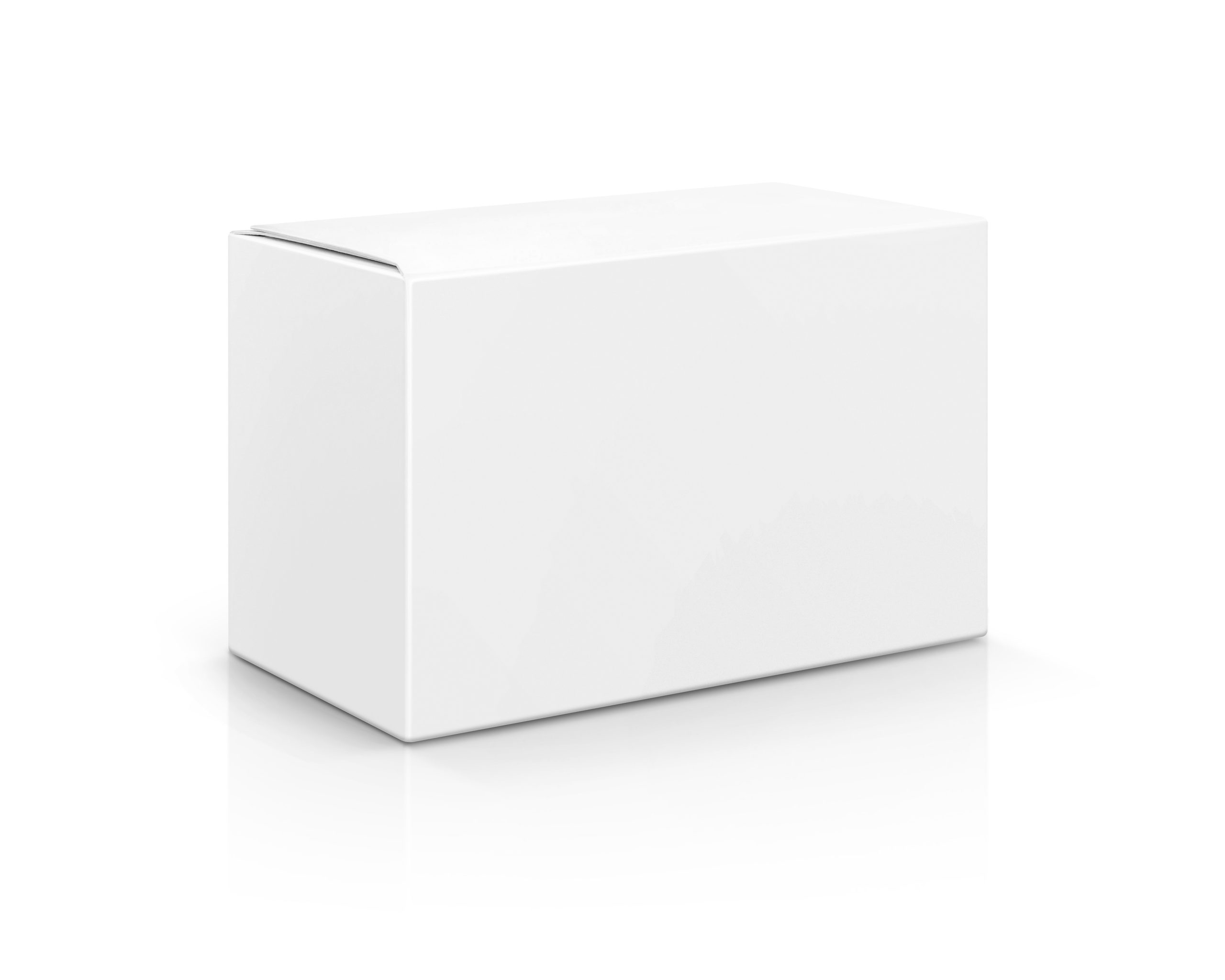 Plain white branded packaging box